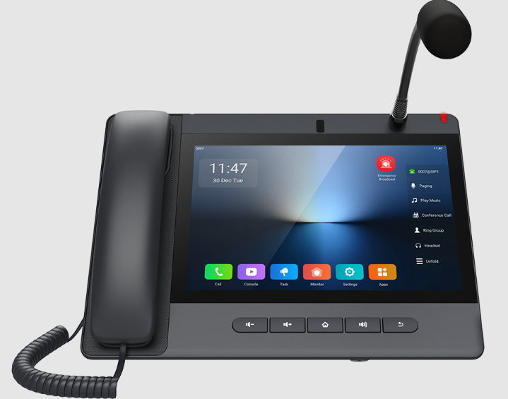 Telefoni voip multimediale android con microfono gooseneck.